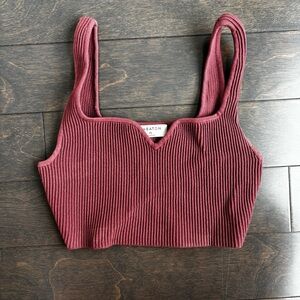 Aritzia Sculpt Knit notch tank cropped